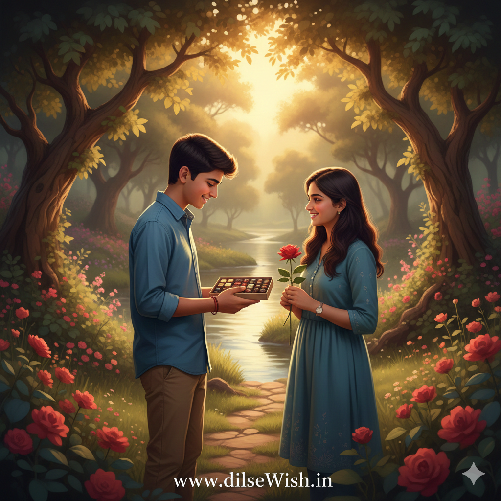 Chocolate Day teenage love romantic wish couple