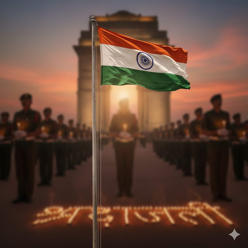 Indian flag tribute to Pulwama martyrs