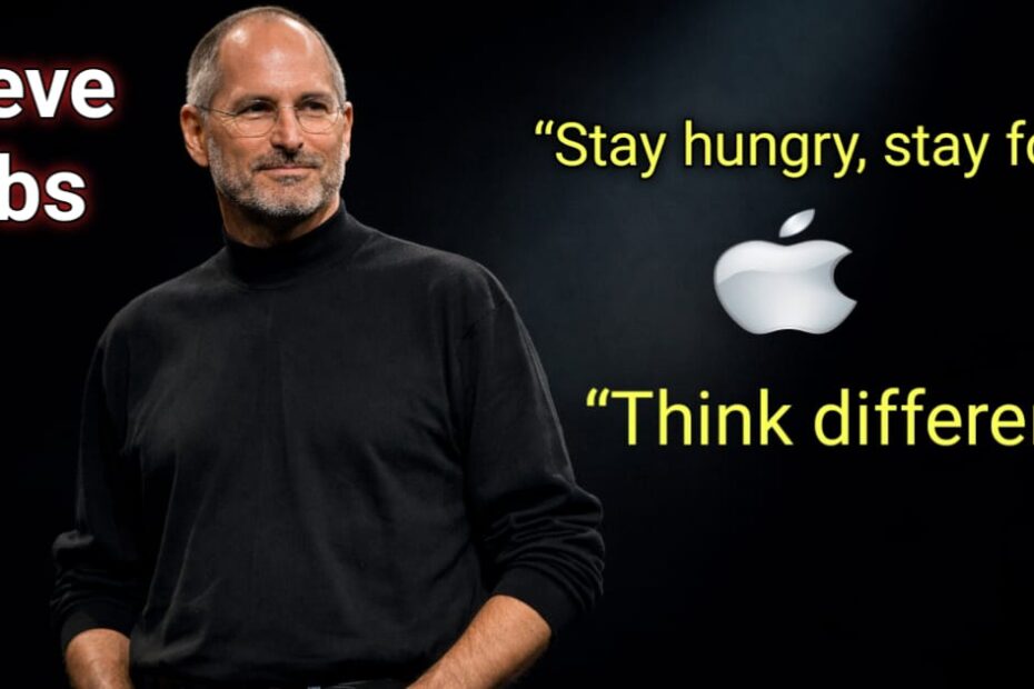 Steve Jobs Birthday 2026 motivational portrait with Think Different quote and Apple logo